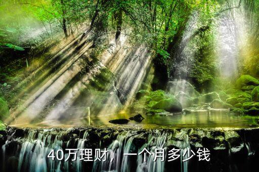 40萬(wàn)理財(cái)，一個(gè)月多少錢
