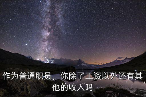 作為普通職員，你除了工資以外還有其他的收入嗎