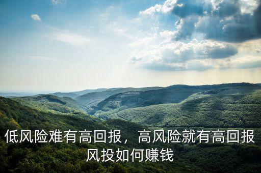 低風(fēng)險(xiǎn)難有高回報(bào)，高風(fēng)險(xiǎn)就有高回報(bào)風(fēng)投如何賺錢(qián)