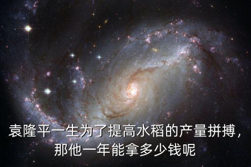 袁隆平一生為了提高水稻的產(chǎn)量拼搏，那他一年能拿多少錢呢
