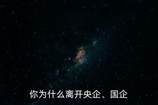 你為什么離開央企、國企