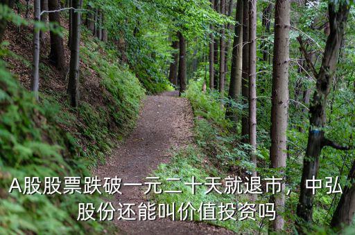 A股股票跌破一元二十天就退市，中弘股份還能叫價(jià)值投資嗎