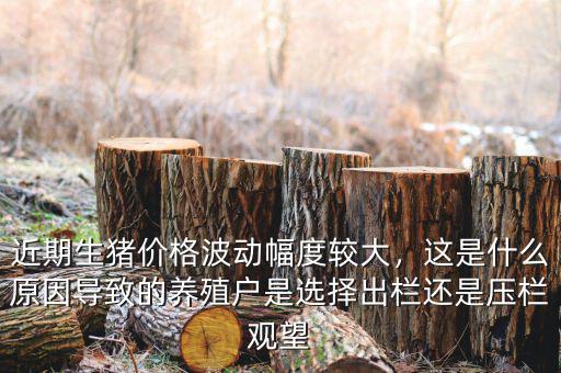 近期生豬價格波動幅度較大，這是什么原因?qū)е碌酿B(yǎng)殖戶是選擇出欄還是壓欄觀望