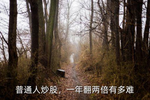 普通人炒股，一年翻兩倍有多難
