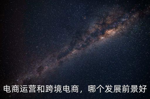 電商運營和跨境電商，哪個發(fā)展前景好
