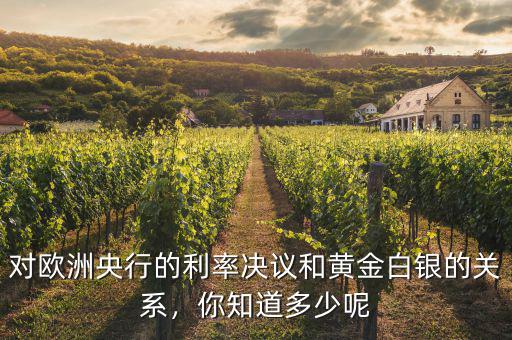 對歐洲央行的利率決議和黃金白銀的關系，你知道多少呢