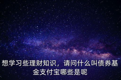 想學(xué)習(xí)些理財(cái)知識，請問什么叫債券基金支付寶哪些是呢