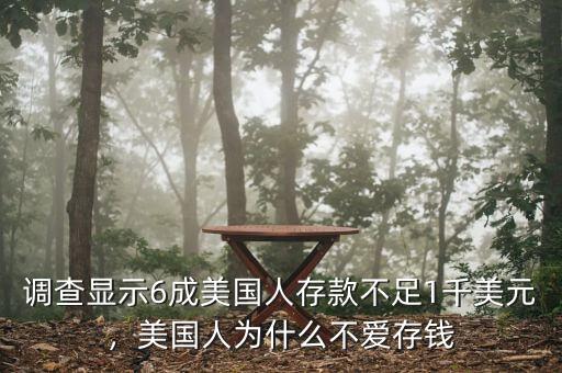 調(diào)查顯示6成美國人存款不足1千美元，美國人為什么不愛存錢