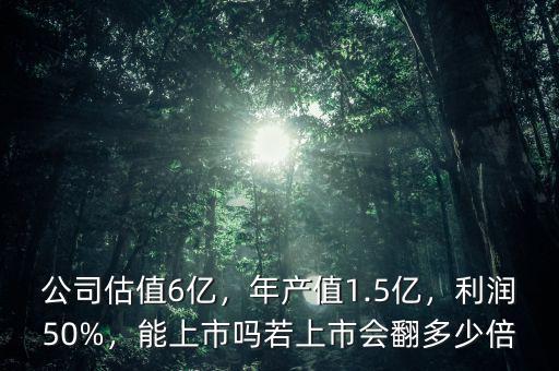 公司估值6億，年產(chǎn)值1.5億，利潤(rùn)50%，能上市嗎若上市會(huì)翻多少倍