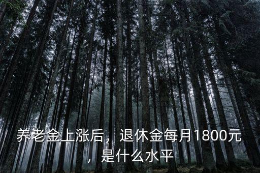 養(yǎng)老金上漲后，退休金每月1800元，是什么水平