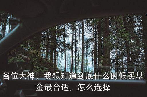 各位大神，我想知道到底什么時候買基金最合適，怎么選擇