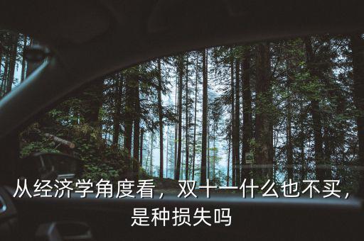 從經(jīng)濟學角度看，雙十一什么也不買，是種損失嗎