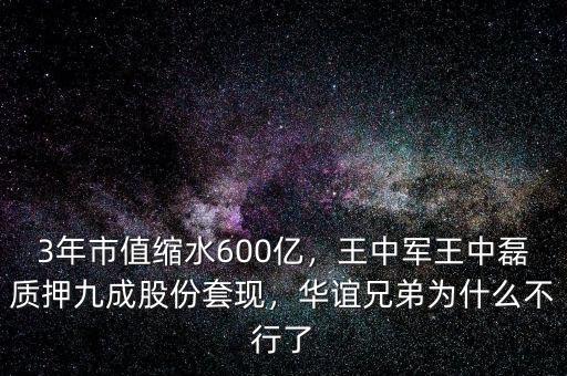 3年市值縮水600億，王中軍王中磊質(zhì)押九成股份套現(xiàn)，華誼兄弟為什么不行了