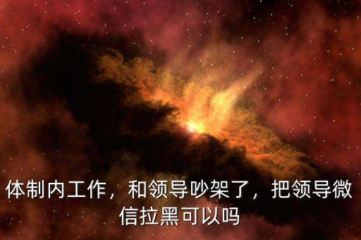 體制內(nèi)工作，和領(lǐng)導(dǎo)吵架了，把領(lǐng)導(dǎo)微信拉黑可以嗎