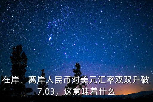 在岸、離岸人民幣對(duì)美元匯率雙雙升破7.03，這意味著什么