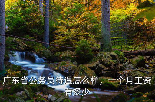 廣東省公務員待遇怎么樣，一個月工資有多少