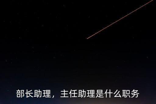 部長(zhǎng)助理，主任助理是什么職務(wù)