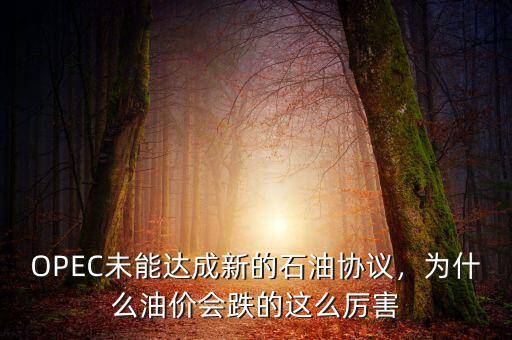 OPEC未能達(dá)成新的石油協(xié)議，為什么油價(jià)會(huì)跌的這么厲害