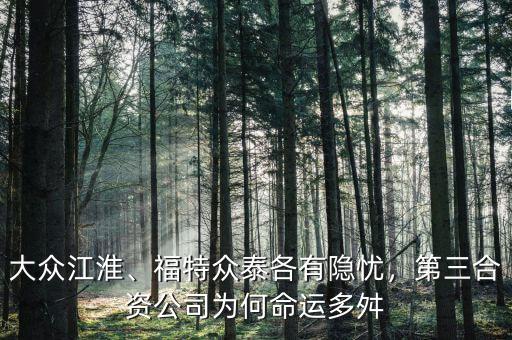 大眾江淮、福特眾泰各有隱憂，第三合資公司為何命運(yùn)多舛
