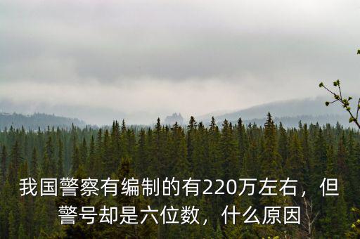 我國警察有編制的有220萬左右，但警號卻是六位數(shù)，什么原因