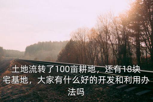 土地流轉(zhuǎn)了100畝耕地，還有18塊宅基地，大家有什么好的開發(fā)和利用辦法嗎