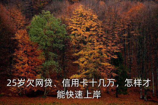 25歲欠網(wǎng)貸、信用卡十幾萬，怎樣才能快速上岸