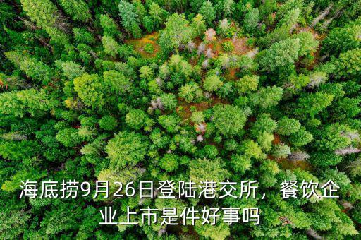 海底撈9月26日登陸港交所，餐飲企業(yè)上市是件好事嗎