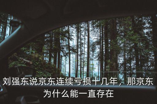 劉強東說京東連續(xù)虧損十幾年，那京東為什么能一直存在
