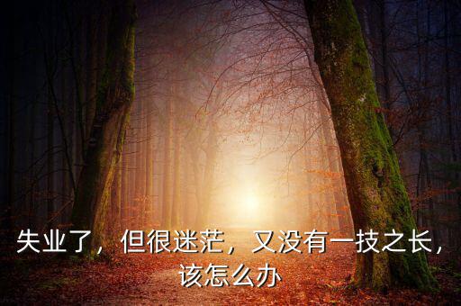 失業(yè)了，但很迷茫，又沒有一技之長，該怎么辦