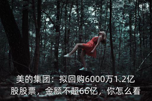 美的集團(tuán)：擬回購(gòu)6000萬(wàn)1.2億股股票，金額不超66億，你怎么看