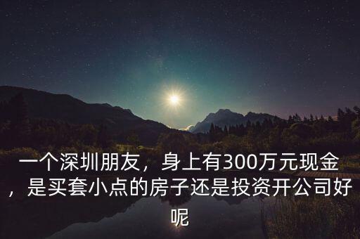 一個(gè)深圳朋友，身上有300萬元現(xiàn)金，是買套小點(diǎn)的房子還是投資開公司好呢