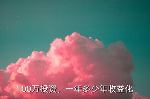 100萬投資，一年多少年收益化