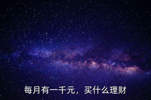 每月有一千元，買什么理財