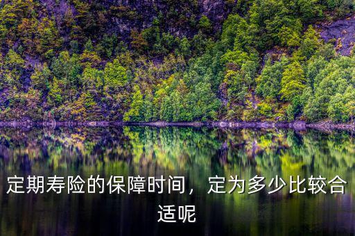 定期壽險的保障時間，定為多少比較合適呢