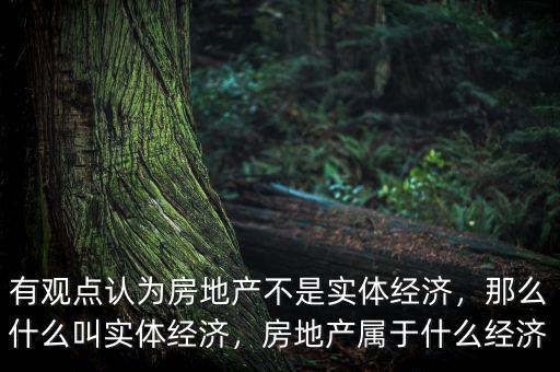 有觀點認為房地產(chǎn)不是實體經(jīng)濟，那么什么叫實體經(jīng)濟，房地產(chǎn)屬于什么經(jīng)濟