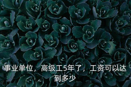 事業(yè)單位，高級工5年了，工資可以達(dá)到多少