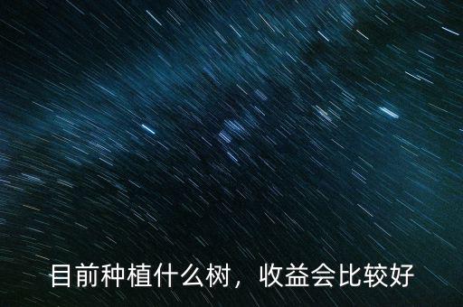 目前種植什么樹，收益會比較好