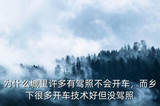 為什么城里許多有駕照不會(huì)開(kāi)車(chē)，而鄉(xiāng)下很多開(kāi)車(chē)技術(shù)好但沒(méi)駕照