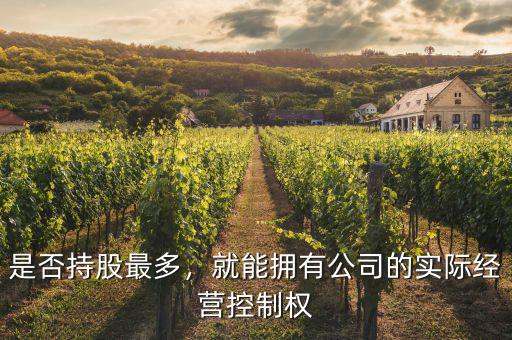 是否持股最多，就能擁有公司的實際經(jīng)營控制權(quán)