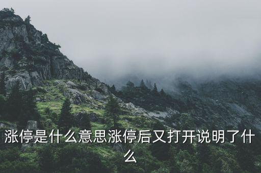 漲停是什么意思漲停后又打開說(shuō)明了什么