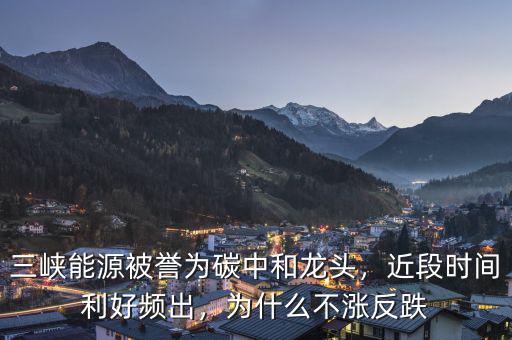 三峽能源被譽為碳中和龍頭，近段時間利好頻出，為什么不漲反跌