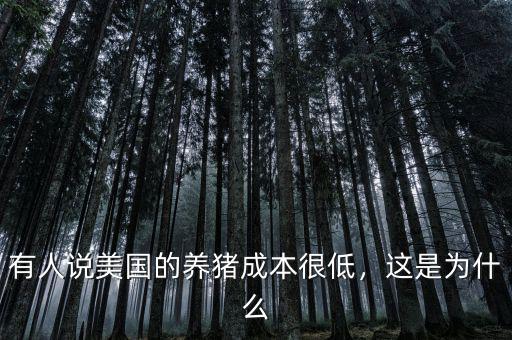 有人說美國的養(yǎng)豬成本很低，這是為什么