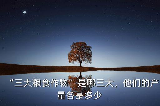“三大糧食作物”是哪三大，他們的產(chǎn)量各是多少