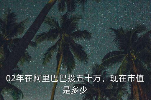 02年在阿里巴巴投五十萬，現(xiàn)在市值是多少