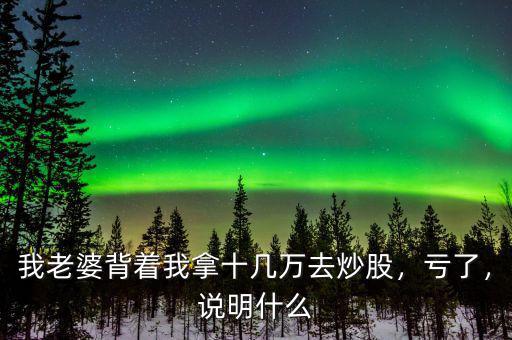 我老婆背著我拿十幾萬去炒股，虧了，說明什么
