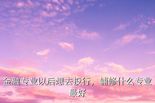 金融專業(yè)以后想去投行，輔修什么專業(yè)最好