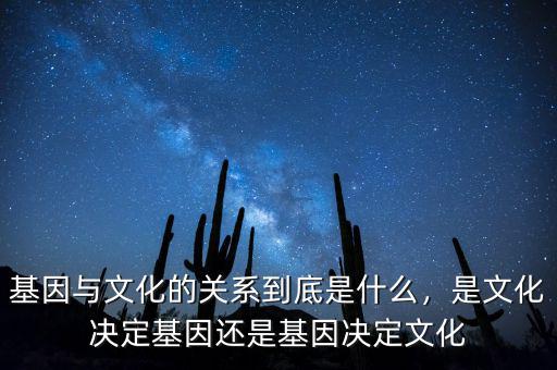 基因與文化的關(guān)系到底是什么，是文化決定基因還是基因決定文化