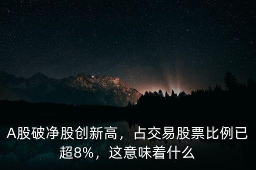 A股破凈股創(chuàng)新高，占交易股票比例已超8%，這意味著什么