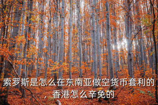 索羅斯是怎么在東南亞做空貨幣套利的，香港怎么辛免的
