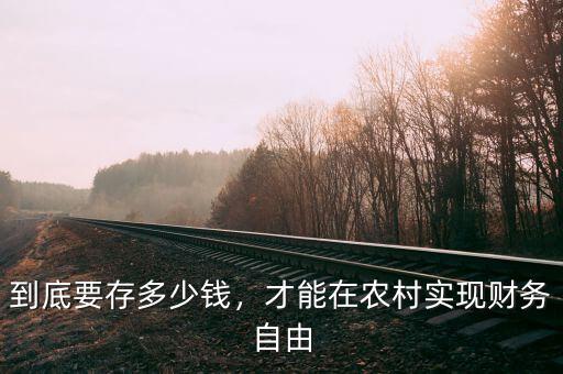 到底要存多少錢，才能在農(nóng)村實現(xiàn)財務(wù)自由